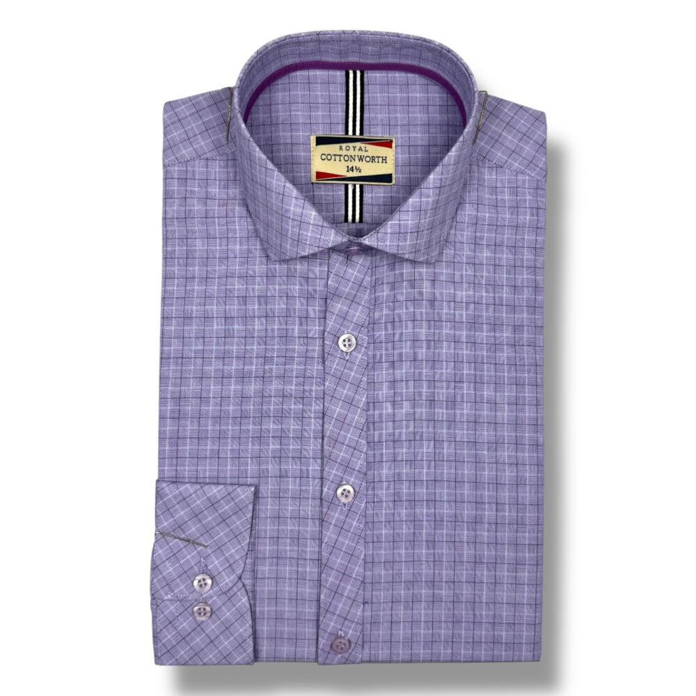 Cotton Worth Royal Check Semi Formal Lavendra03