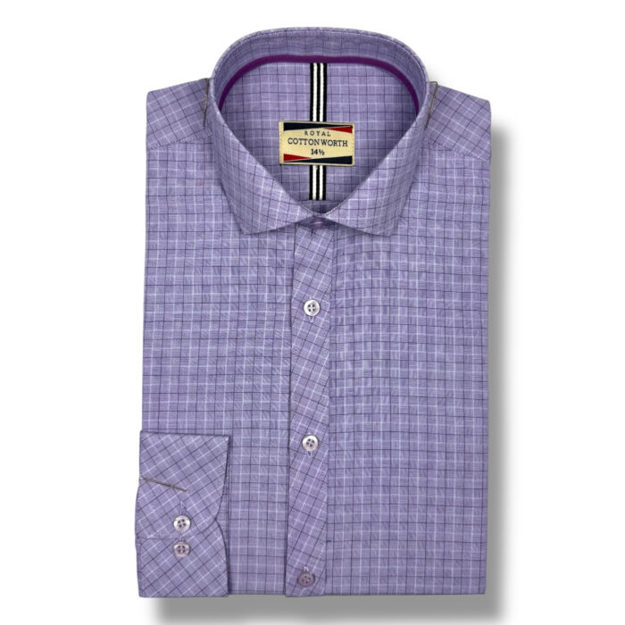 Cotton Worth Royal Check Semi Formal Lavendra03
