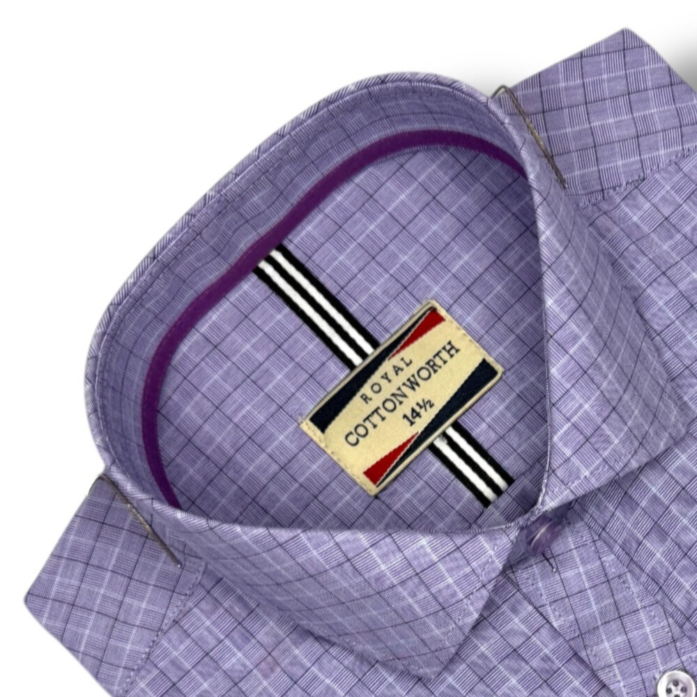Cotton Worth Royal Check Semi Formal Lavendra03 - Image 2
