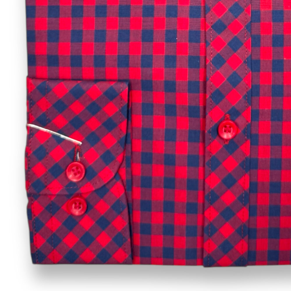 Cotton Worth Royal Check Semi Formal rdblu004 - Image 3