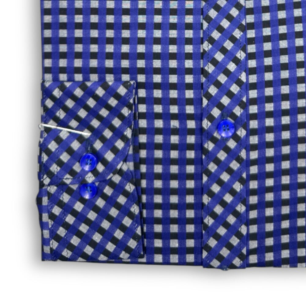 Cotton Worth Royal Check Semi Formal Blu008 - Image 3