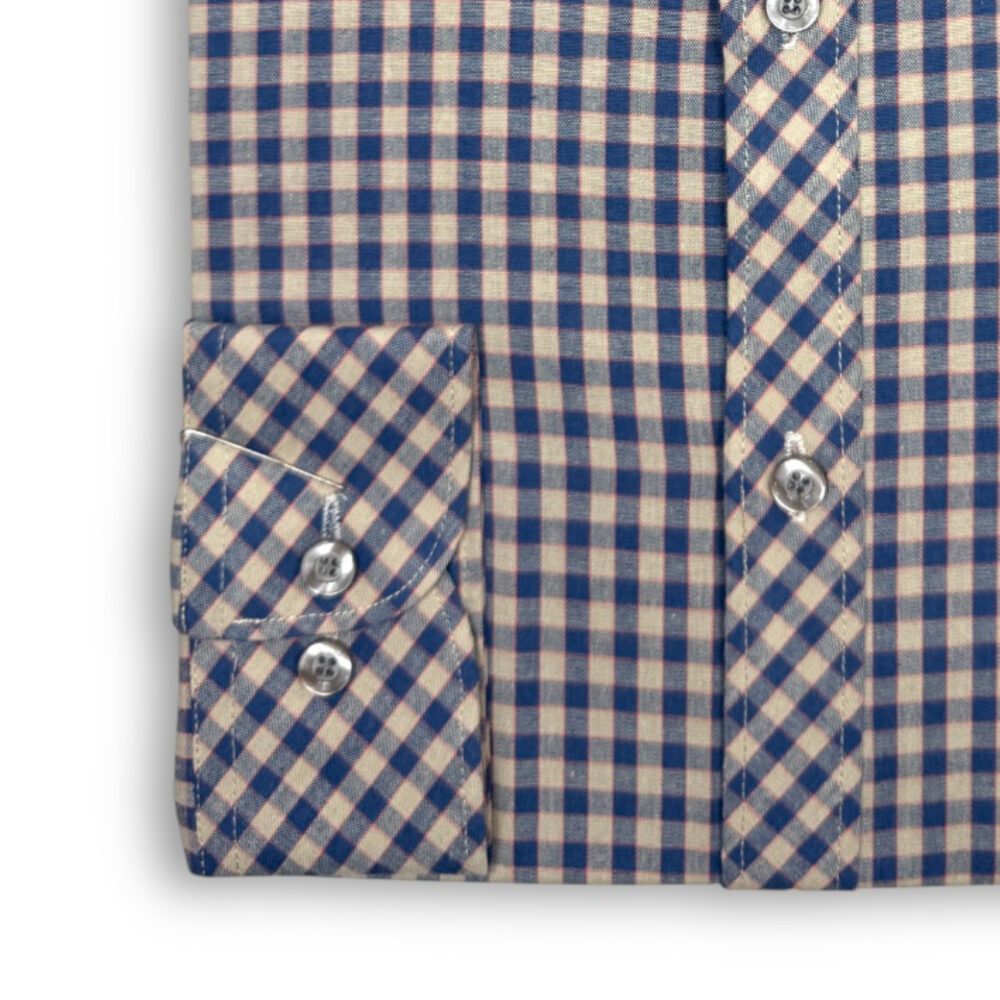 Cotton Worth Royal Check Semi Formal sknblu09 - Image 3