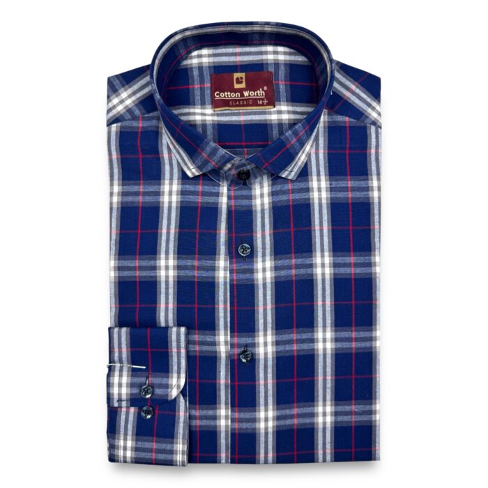 Cotton Worth Classic Check BLU-01